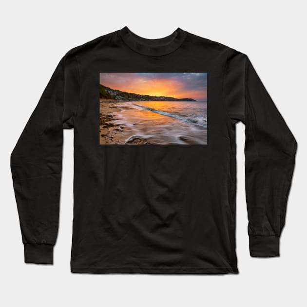 Langland Bay, Gower Long Sleeve T-Shirt by dasantillo